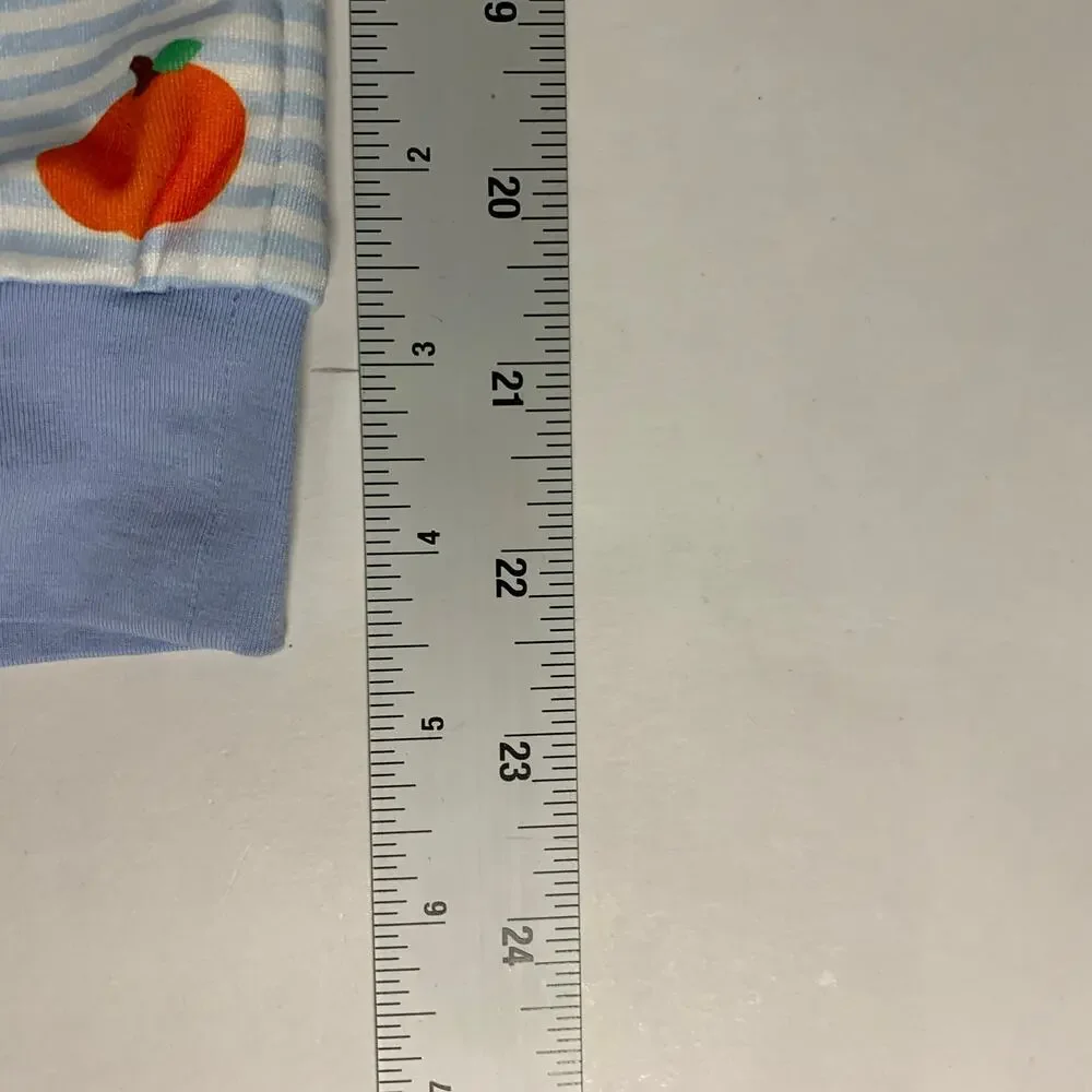 Cecil and Lou 8 Blue Striped Pumpkin Print Pajamas 2 Piece Set Fall Autumn